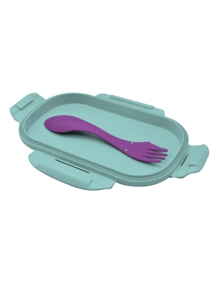 Sandwichera rectangular con cubierto de Stitch Disney