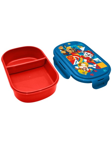 Sandwichera rectangular con cubierto Patrulla Canina