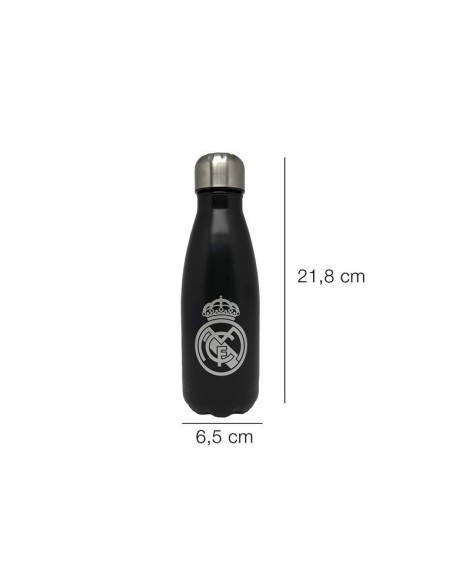 Botella Cantimplora negro Acero Inoxidable Real Madrid 550ml.