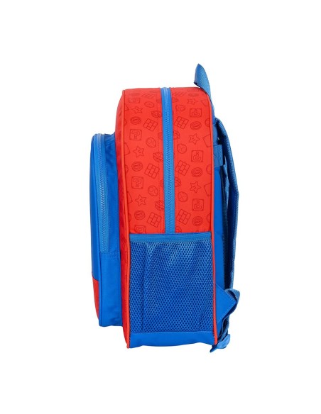 Mochila 38cm Super Mario Trick adaptable rojo