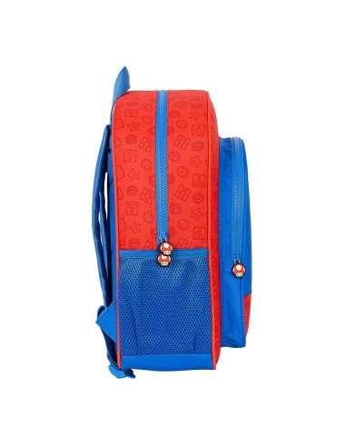 Mochila 38cm Super Mario Trick adaptable rojo