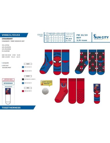 Calcetínes antideslizantes (un par) Spiderman...