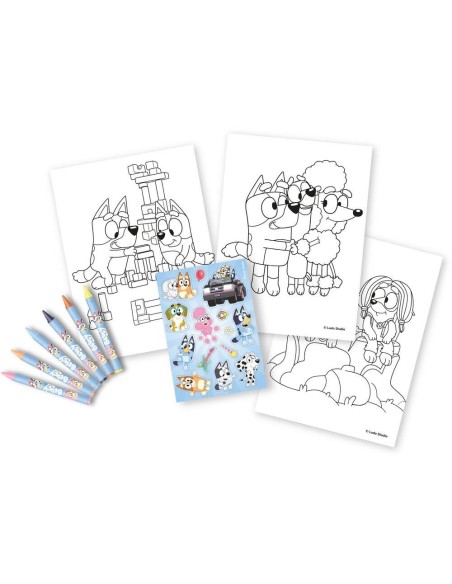 Set colorear + pegatinas Bluey