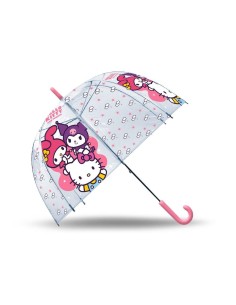 Paraguas Hello Kiitty Manual Infantil Transp. Burbuja 46CM