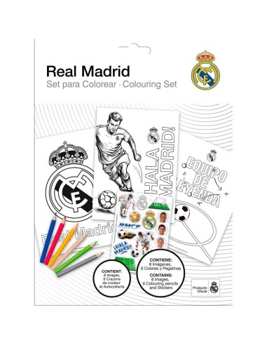 Set colorear + pegatinas Real Madrid