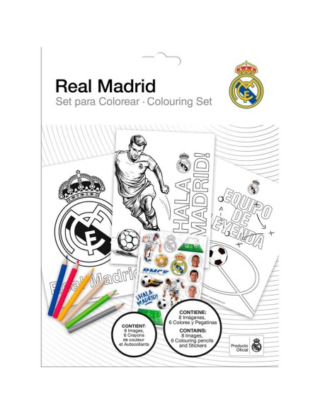 Set colorear + pegatinas Real Madrid