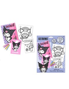 Set Colorear + Cuaderno Kuromi Hello Kitty