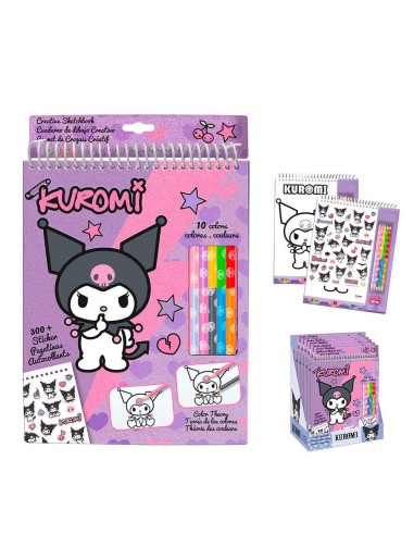 Set Colorear + Lapices Kuromi Hello Kitty