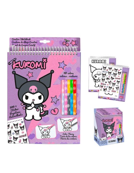 Set Colorear + Lapices Kuromi Hello Kitty