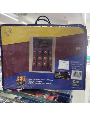 Juego sábanas coralina FC Barcelona mod 2 cama...
