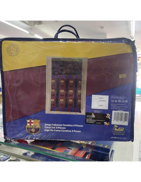 Juego sábanas coralina FC Barcelona mod 2 cama de 135