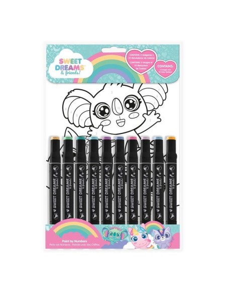 Set colorear numeros Unicornios