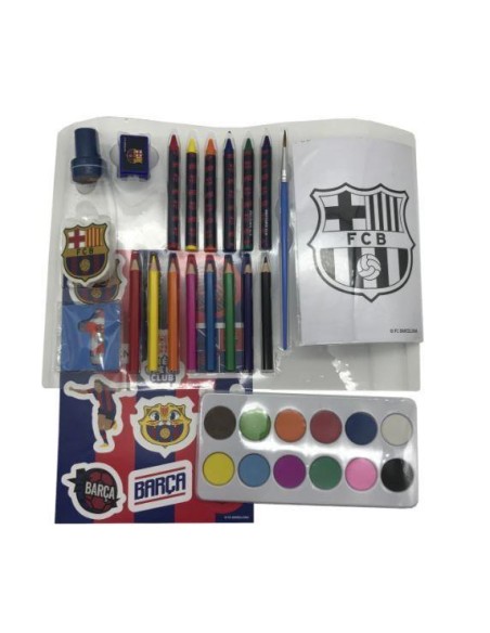 Set papelería FC Barcelona hucha 38 pzas
