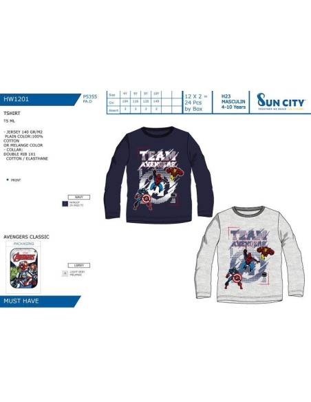 Camiseta ml Vengadores HW1201 I23