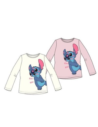 Camiseta ml Stitch BLANCO/ROSA HW1243