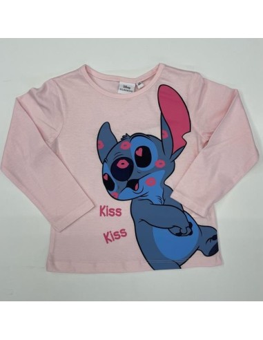 Camiseta ml Stitch BLANCO/ROSA HW1243