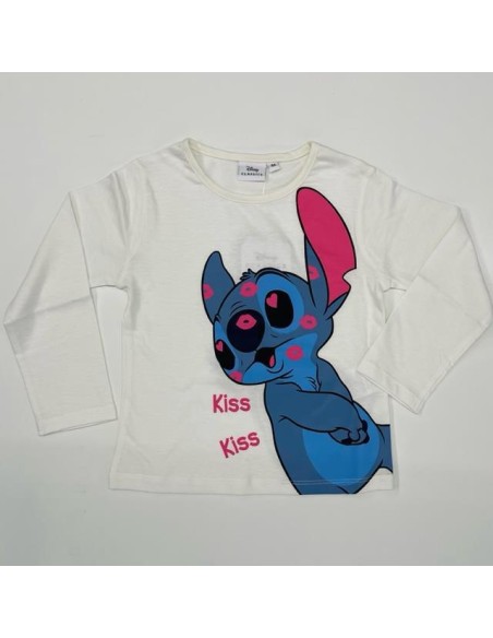 Camiseta ml Stitch BLANCO/ROSA HW1243